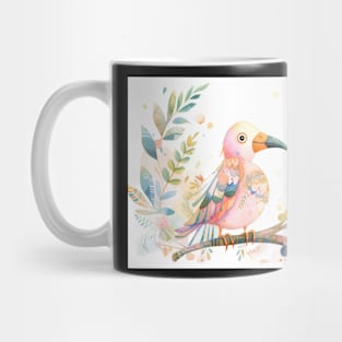 Whimsical and Cute Watercolor Bird Mug